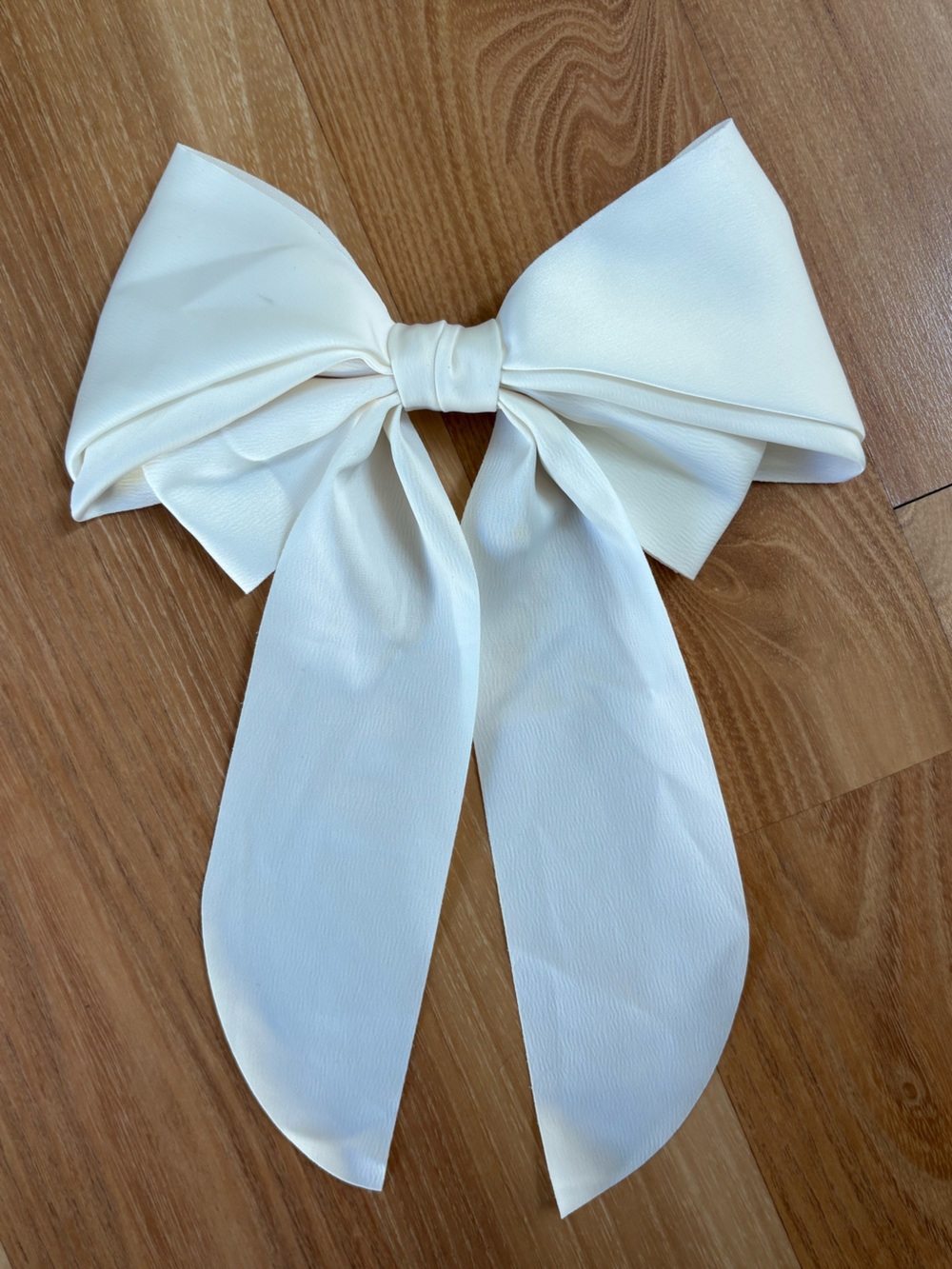 Elegant Cream Bow Hair Scarf - Women Accessories